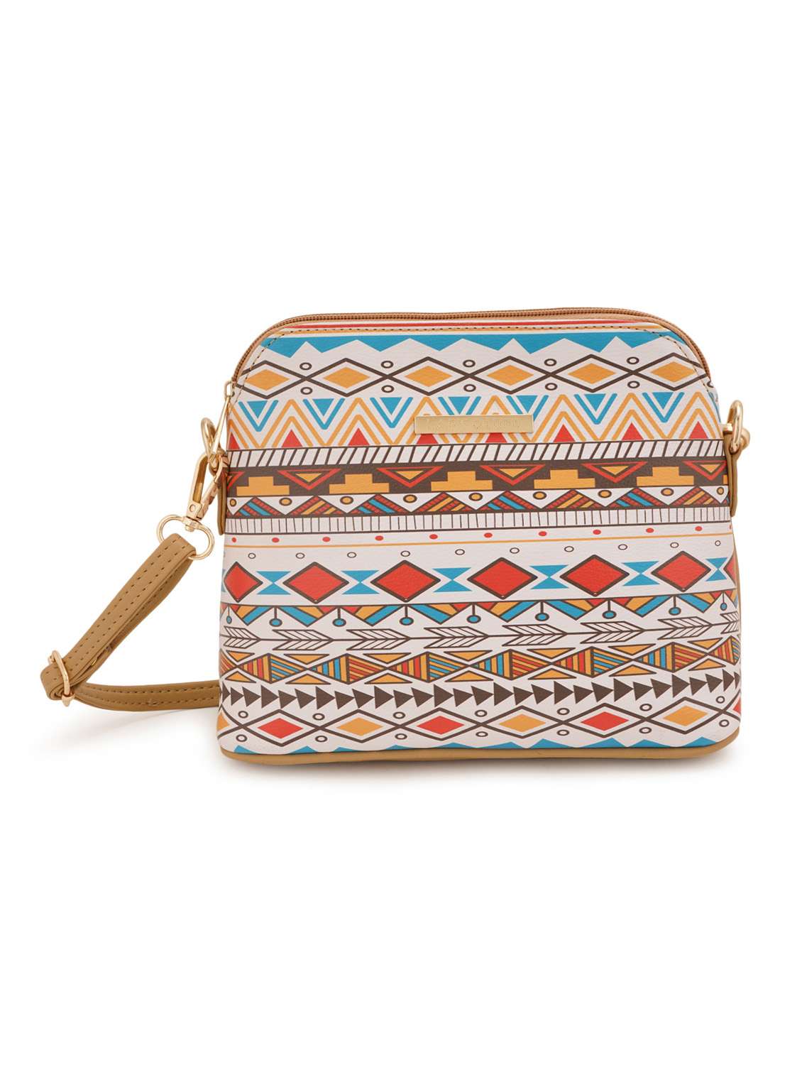 beige leatherette (pu) sling bag - 19108471 - Zoom Image - 0