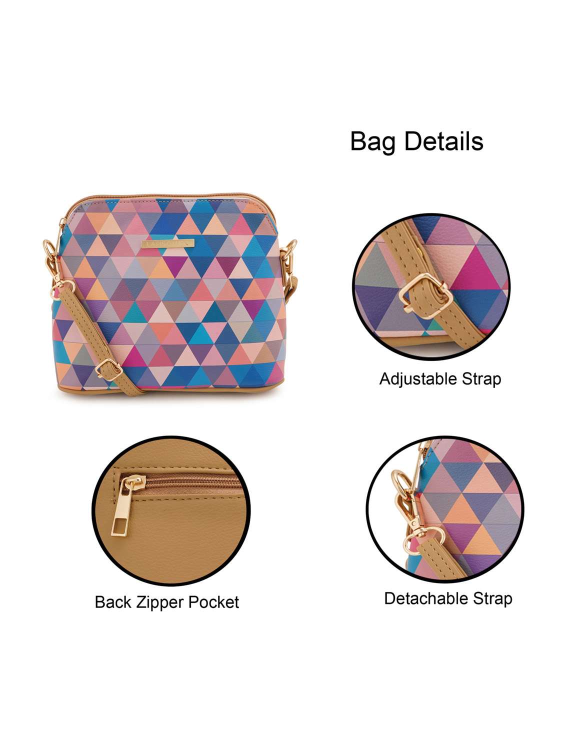 beige leatherette (pu) sling bag - 19108472 - Standard Image - 6
