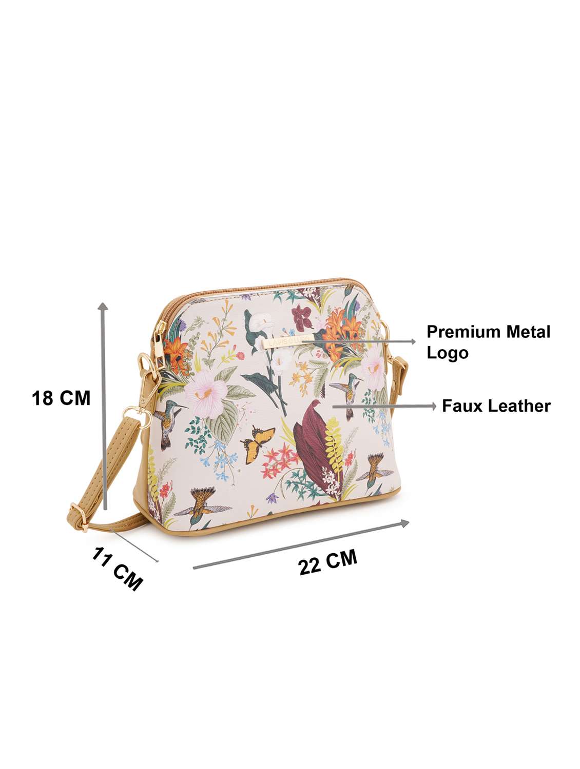 beige leatherette (pu) sling bag - 19108473 - Standard Image - 6
