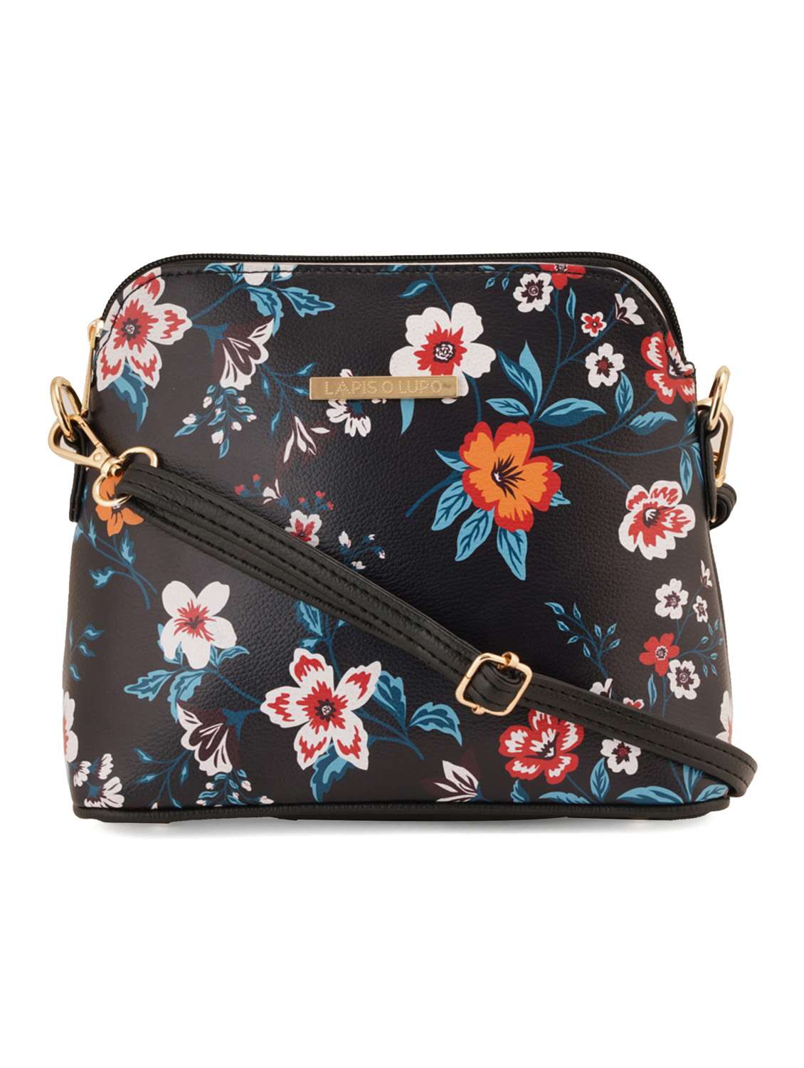 black leatherette (pu) sling bag