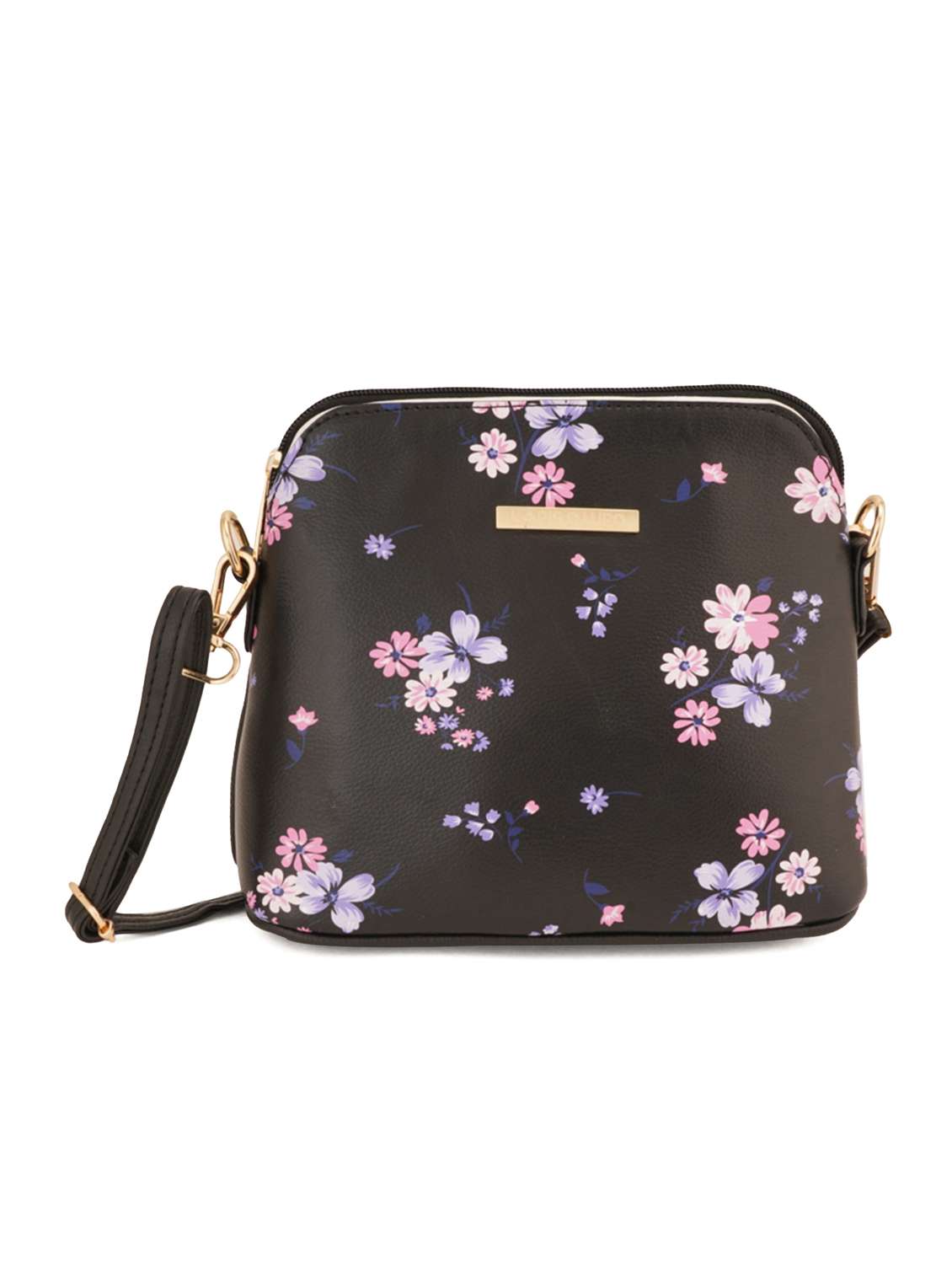 black leatherette (pu) sling bag