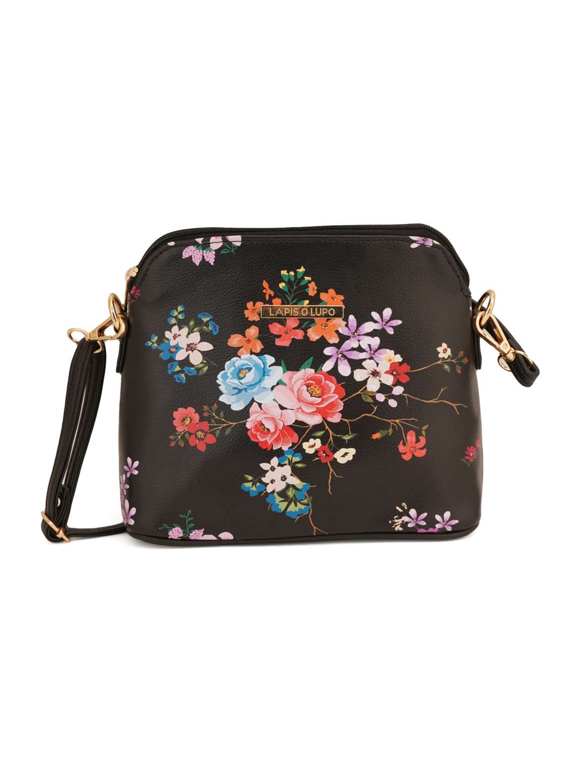 black leatherette (pu) sling bag