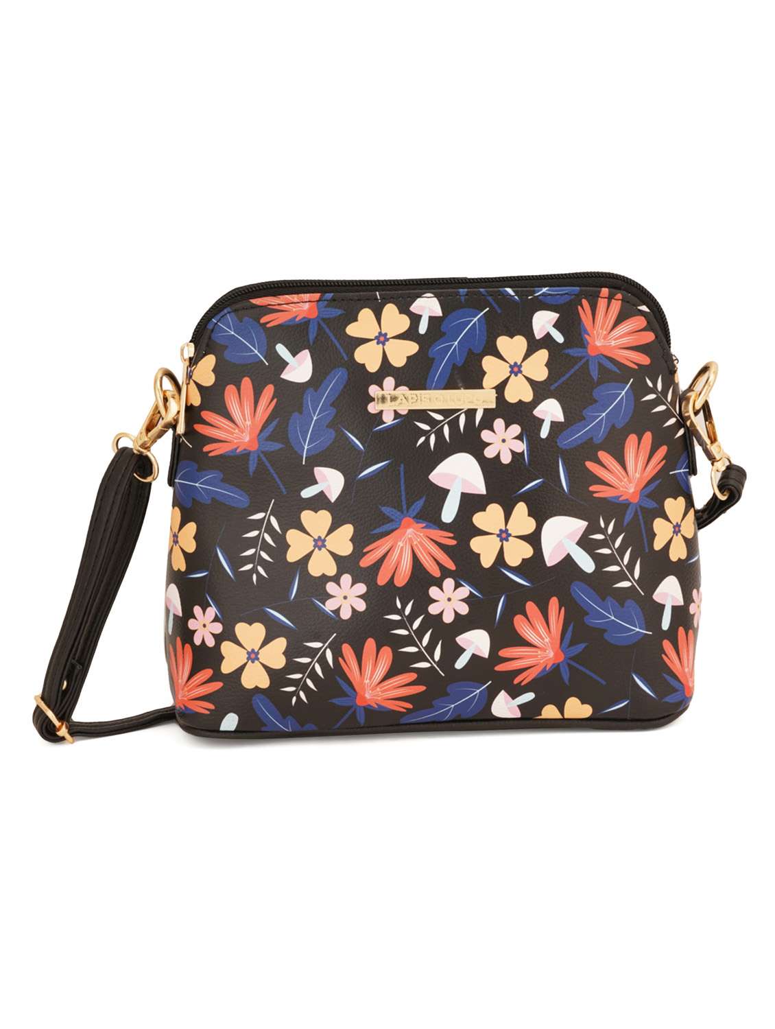 black leatherette (pu) sling bag