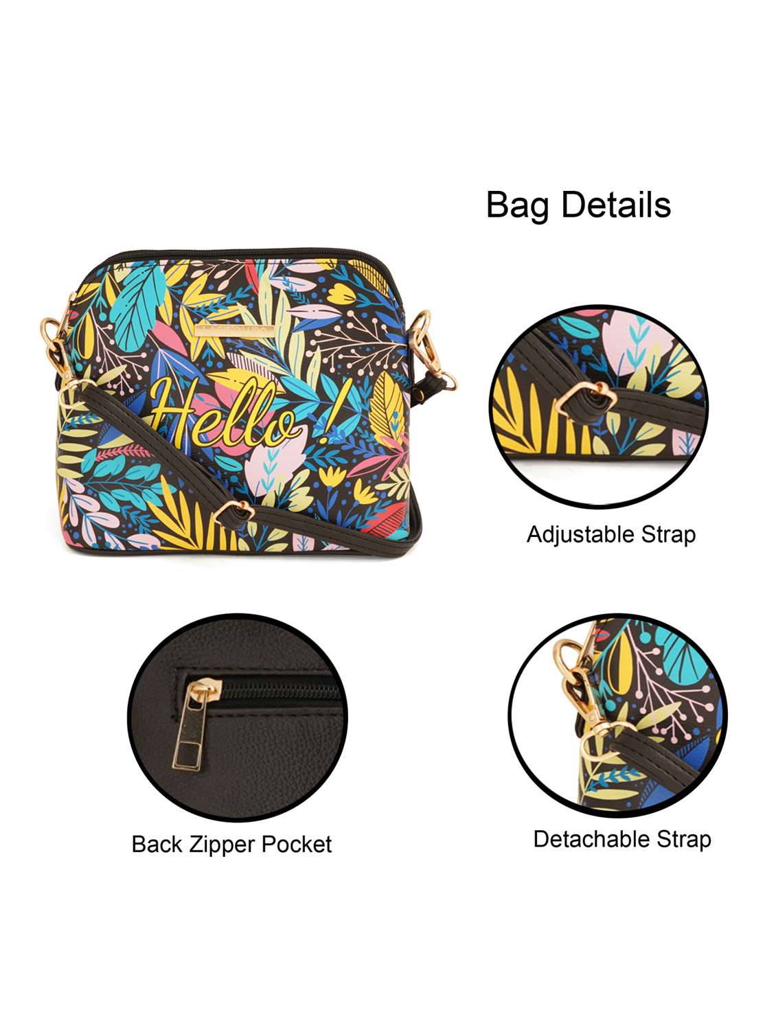 black leatherette (pu) sling bag - 19108479 - Standard Image - 6