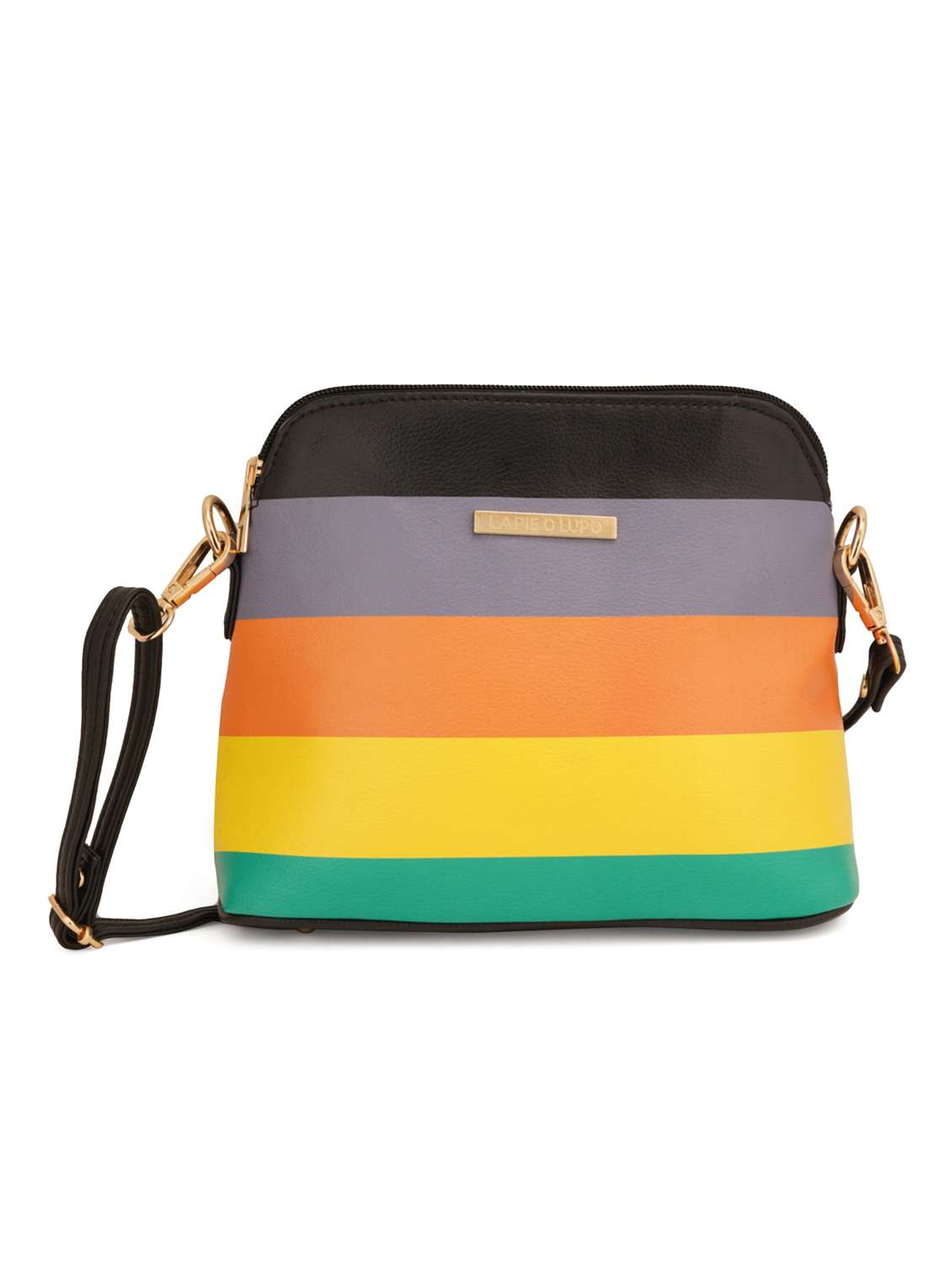 black leatherette (pu) sling bag