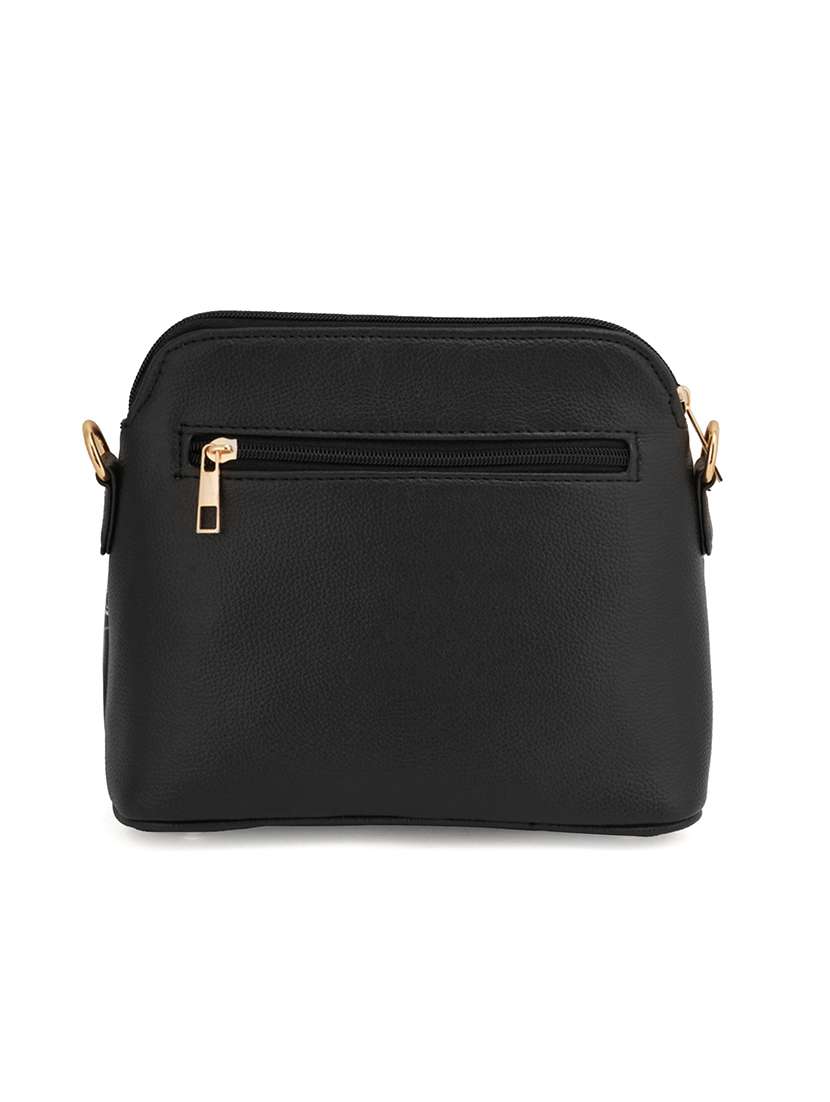 black leatherette (pu) sling bag - 19108486 - Standard Image - 1