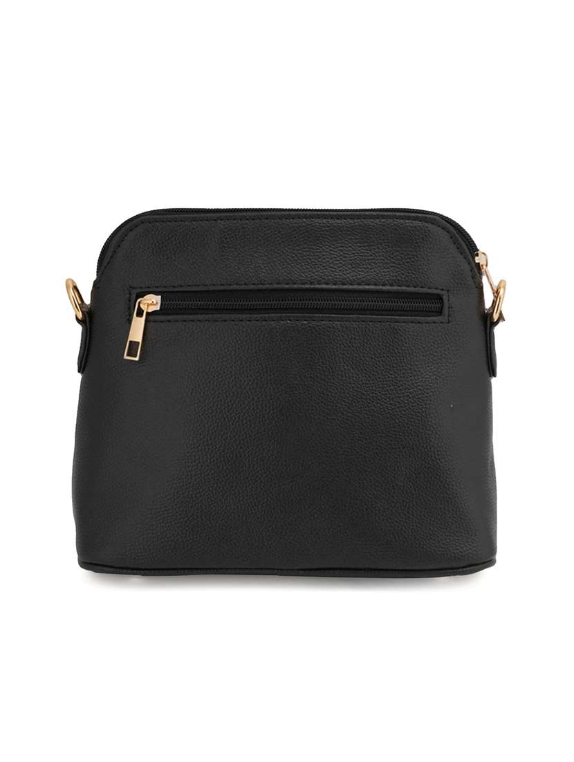 black leatherette (pu) sling bag - 19108487 - Standard Image - 1