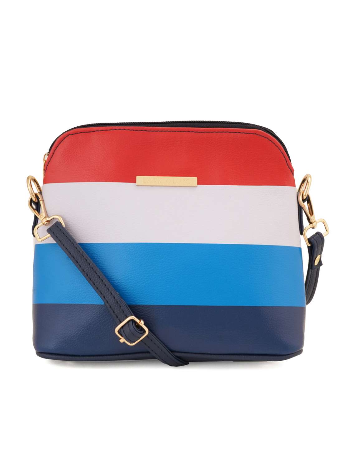 blue leatherette (pu) sling bag