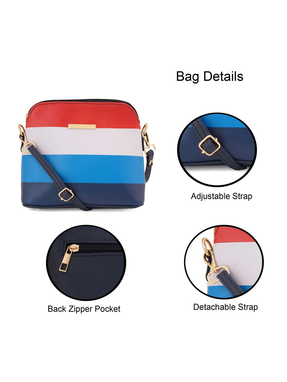 blue leatherette (pu) sling bag - 19108490 - Standard Image - 6