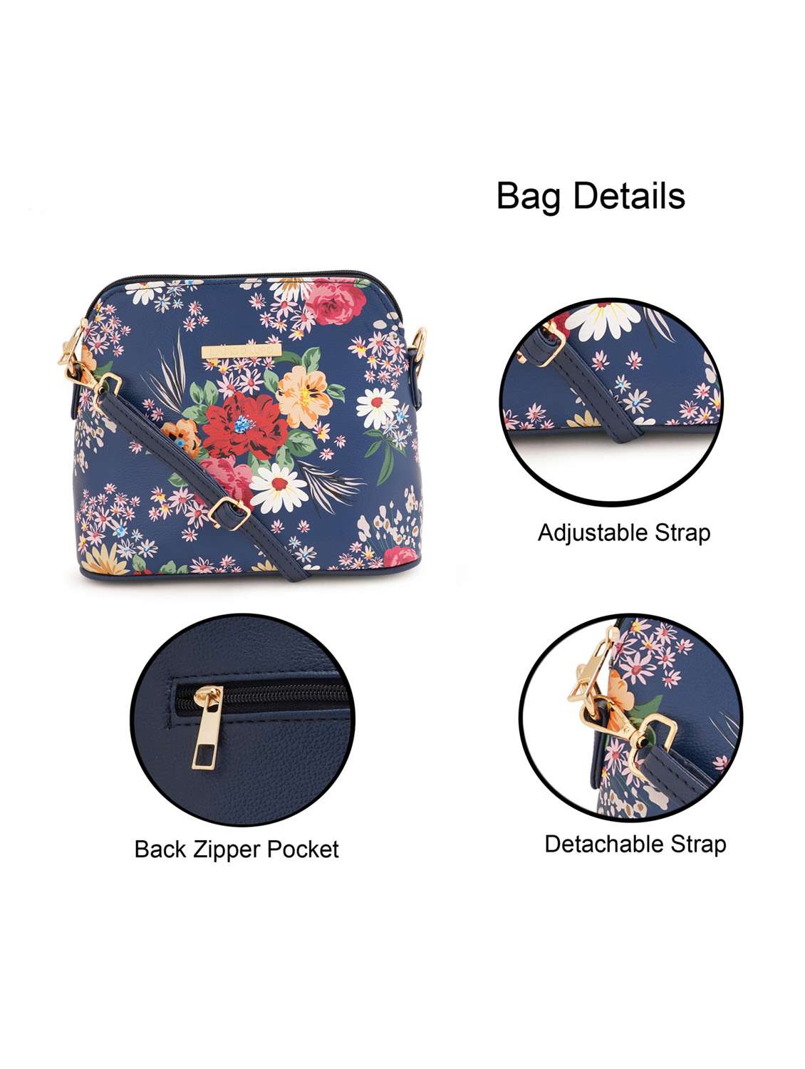 multi coloured leatherette (pu) regular sling bag - 19108495 - Standard Image - 6