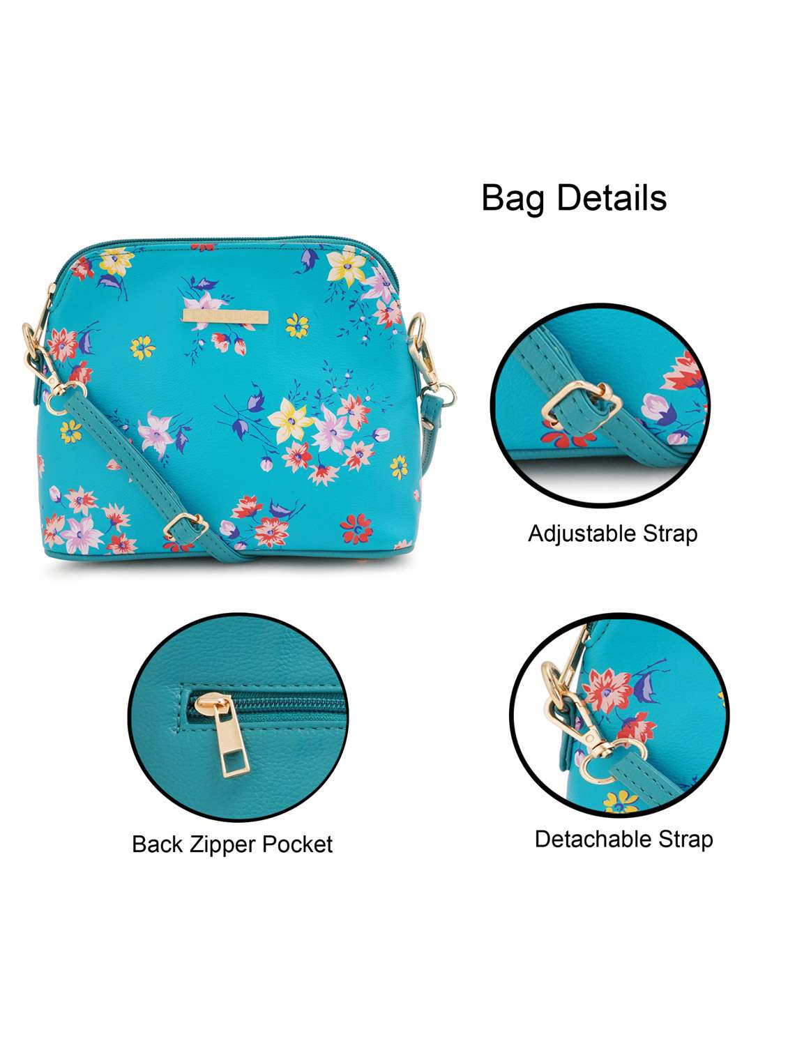 multi coloured leatherette (pu) regular sling bag - 19108510 - Standard Image - 6
