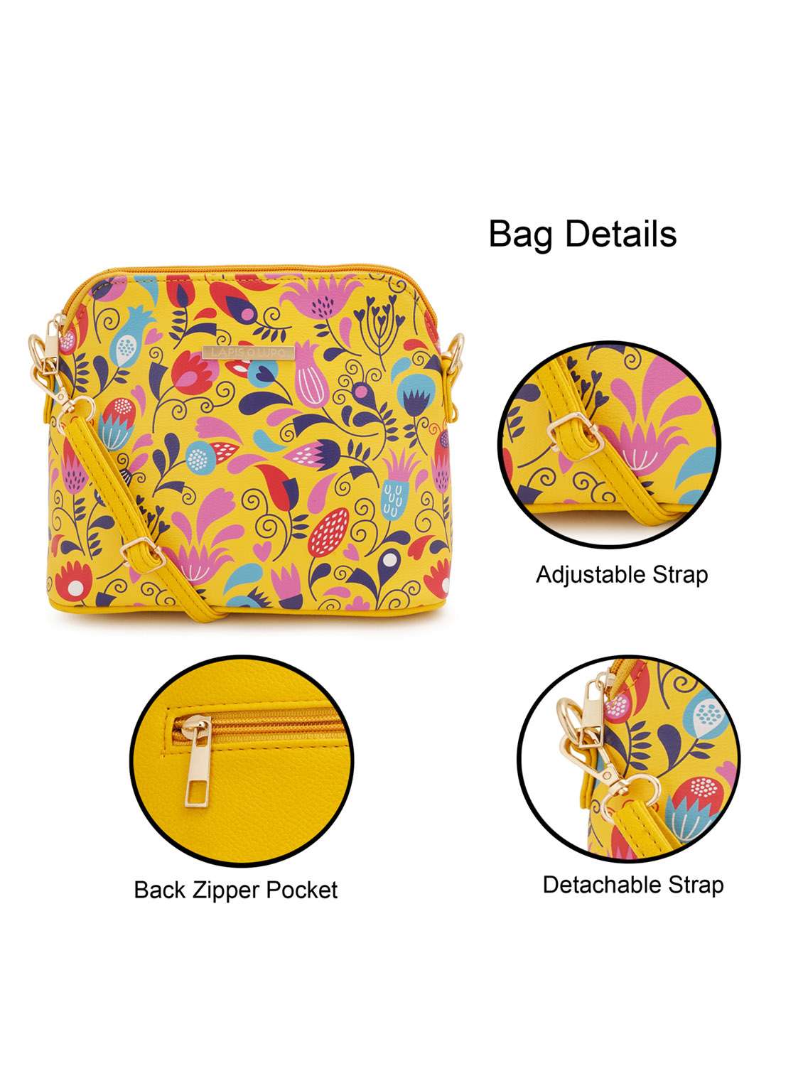 multi coloured leatherette (pu) regular sling bag - 19108511 - Standard Image - 6