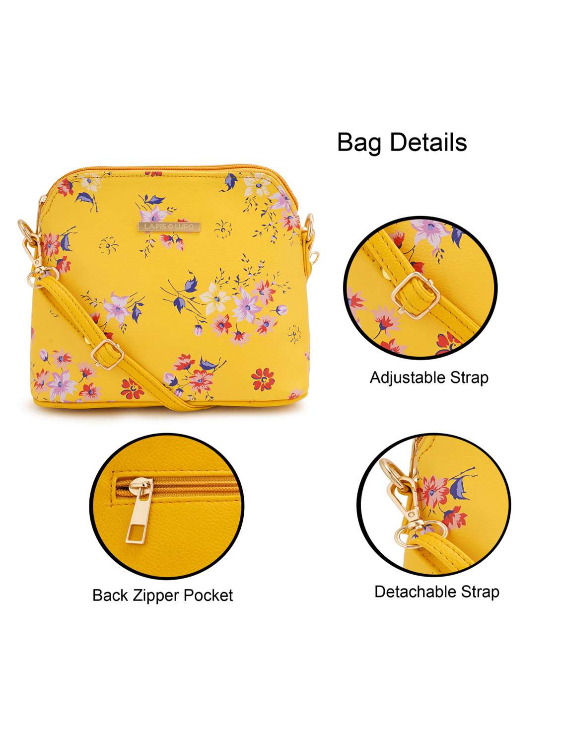 multi coloured leatherette (pu) regular sling bag - 19108513 - Standard Image - 6