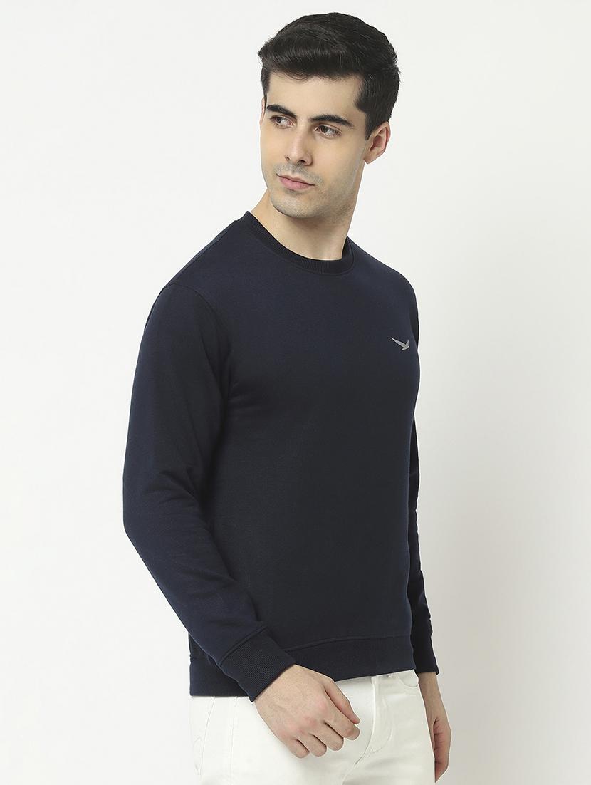 men navy blue fleece sweatshirt - 19108621 - Standard Image - 1