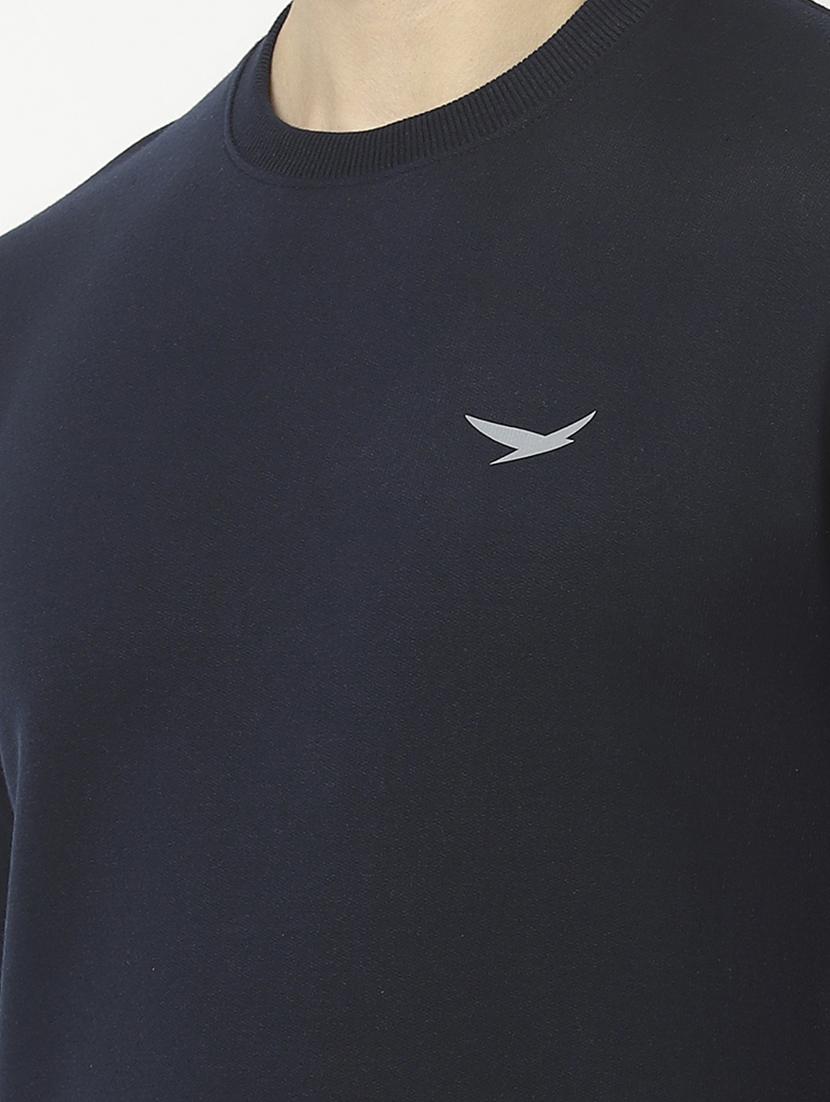 men navy blue fleece sweatshirt - 19108621 - Standard Image - 4
