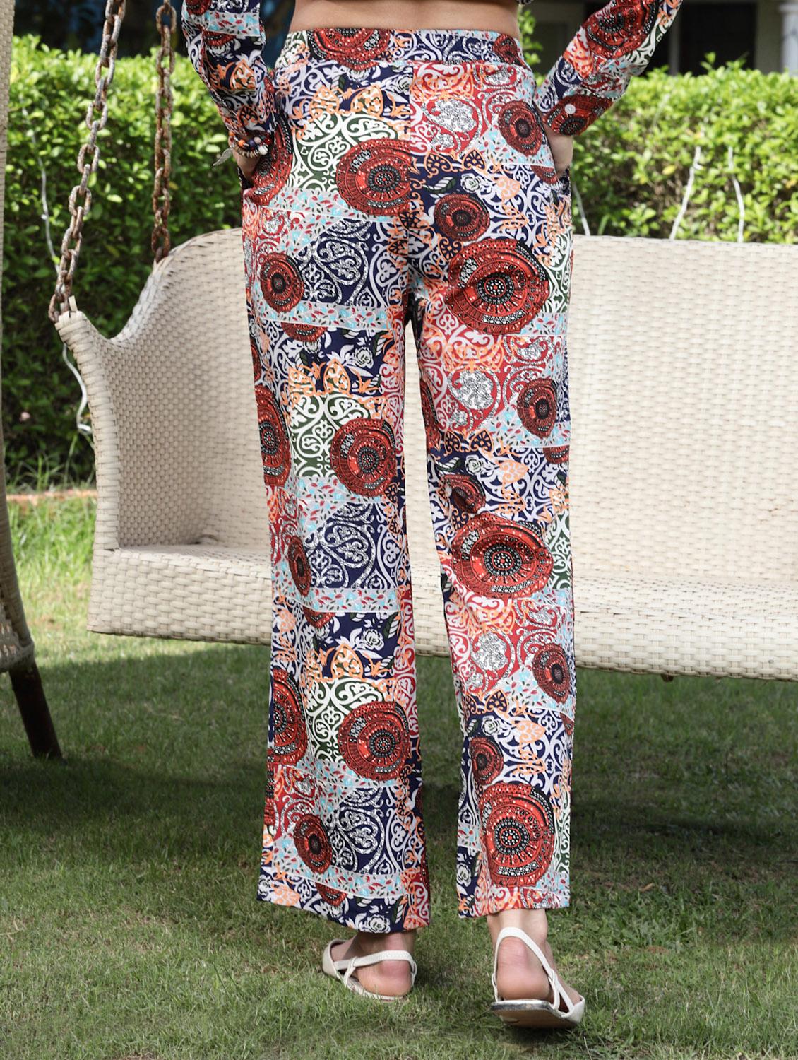 women printed trouser - 19109094 - Standard Image - 4