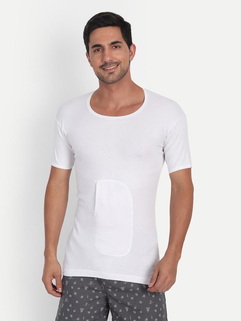 men solid white vests combo - 19109234 -  Standard Image - 1