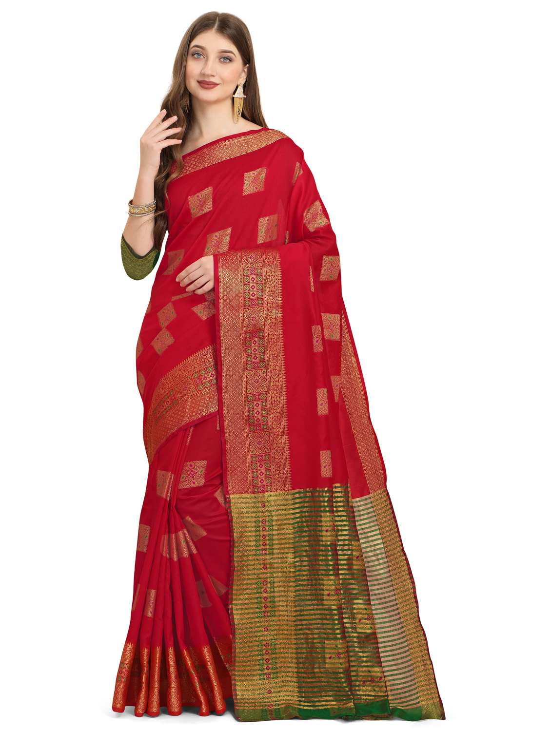 self design woven saree with blouse - 19109743 -  Standard Image - 1
