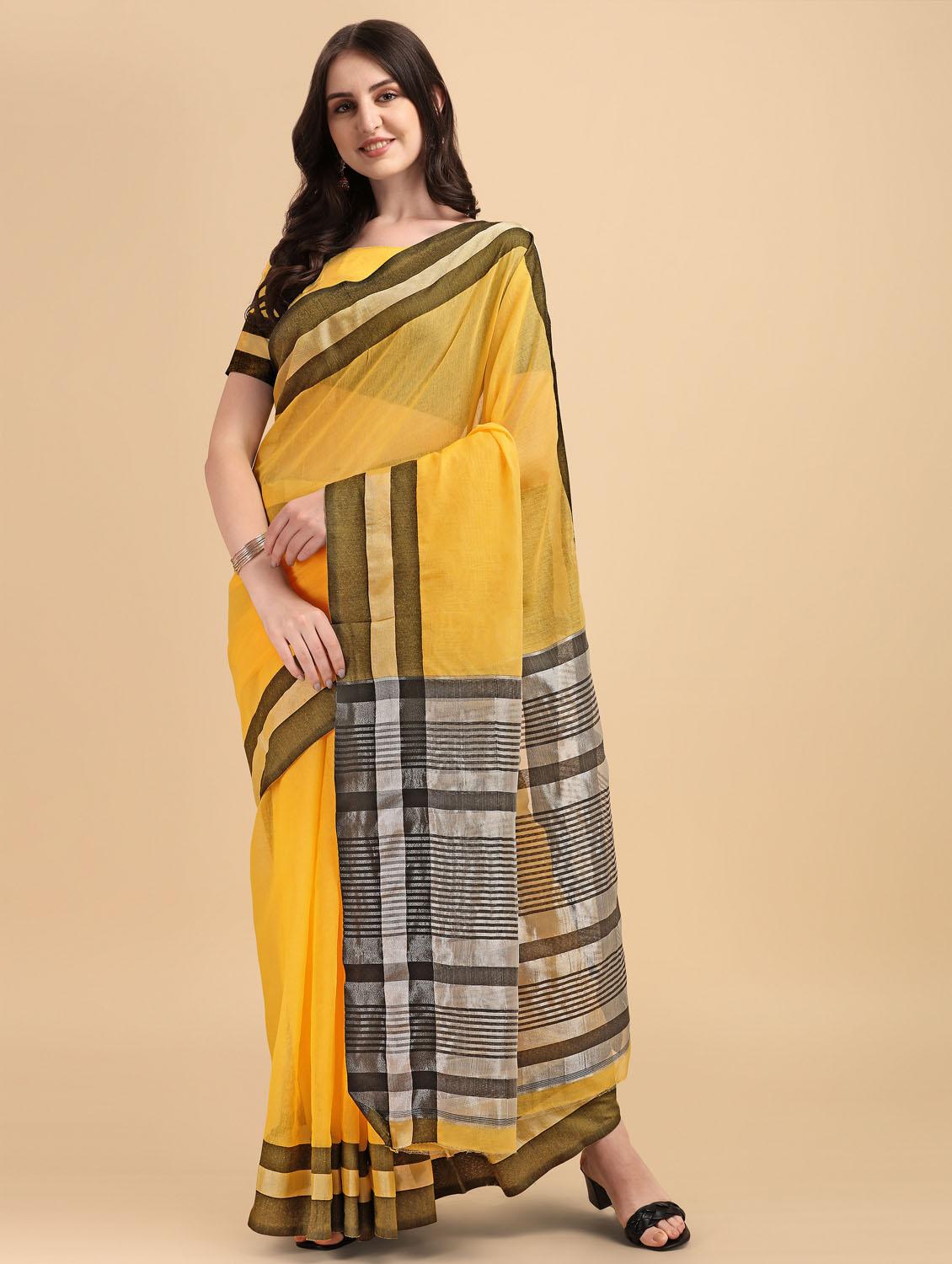 self design woven saree with blouse - 19109784 - Standard Image - 1
