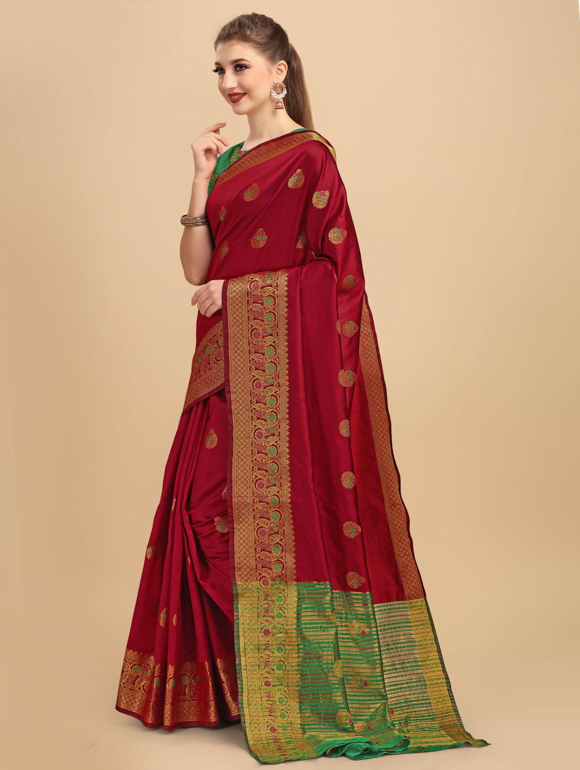 self design zari work woven saree - 19109802 -  Standard Image - 1