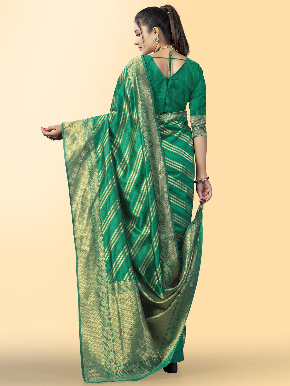 women's self design green colored saree - 19109820 - Standard Image - 1