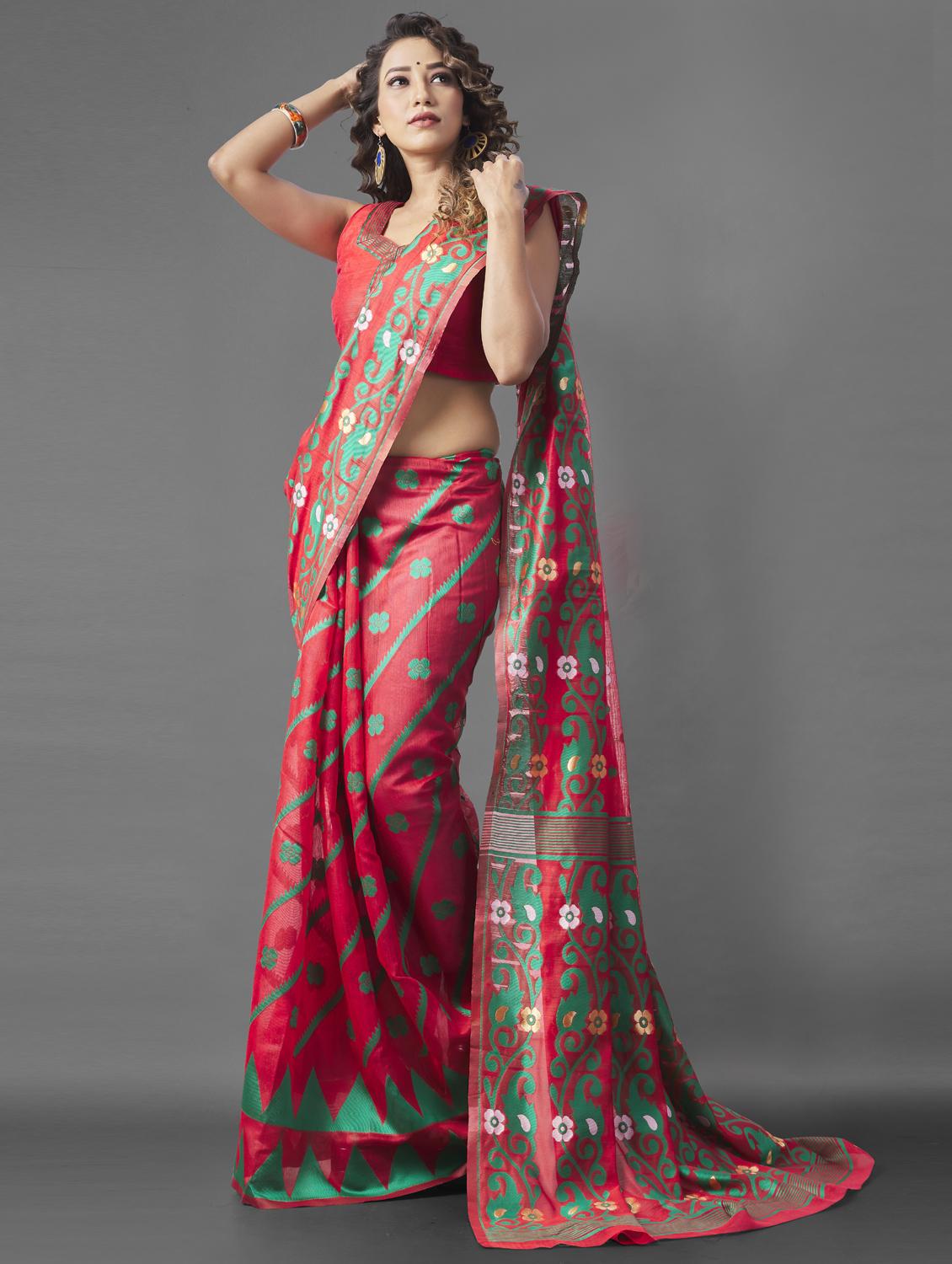 women's self design maroon colored saree - 19109937 - Standard Image - 1