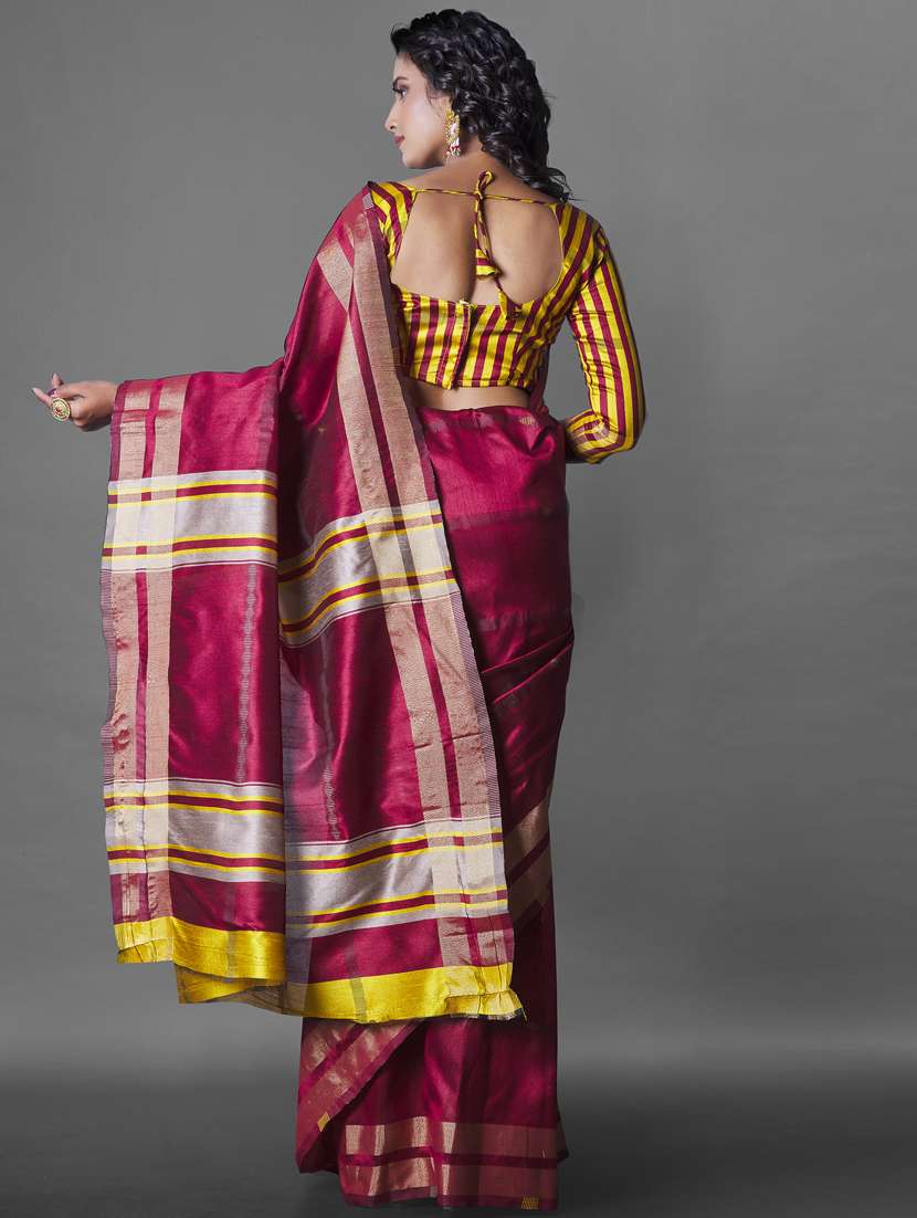 women's self design maroon colored saree - 19110042 -  Standard Image - 1