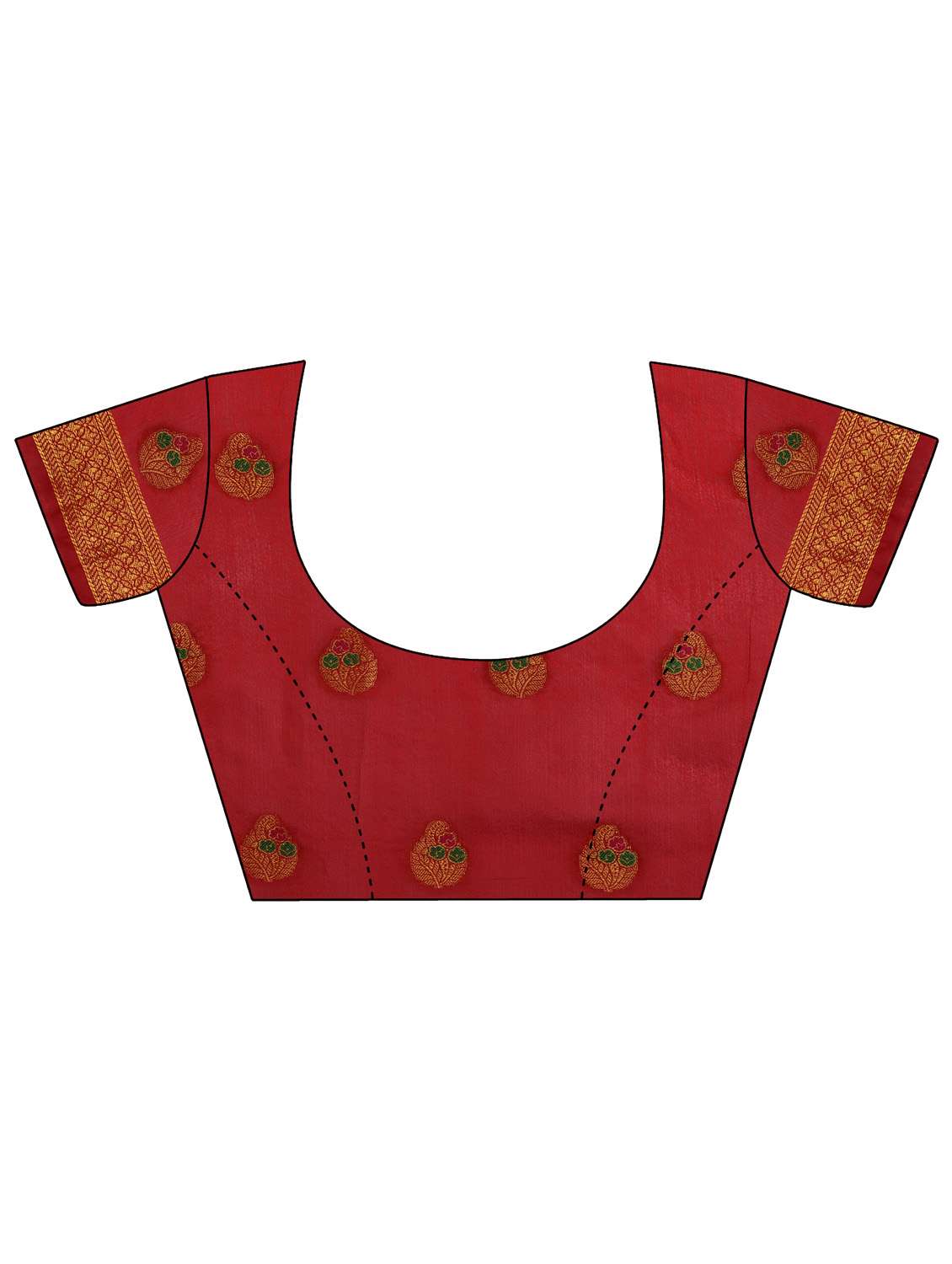 orange self design woven saree with blouse - 19110168 - Standard Image - 4