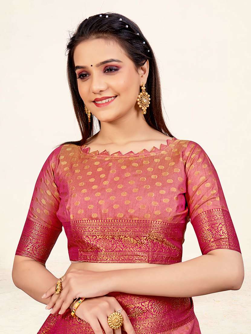women's self design pink colored saree - 19110472 - Standard Image - 4