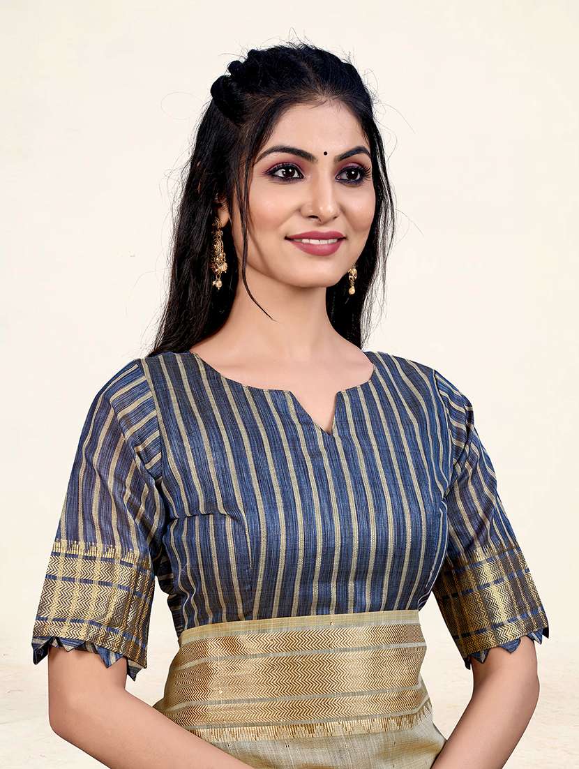 women's self design beige colored saree - 19110607 - Standard Image - 4
