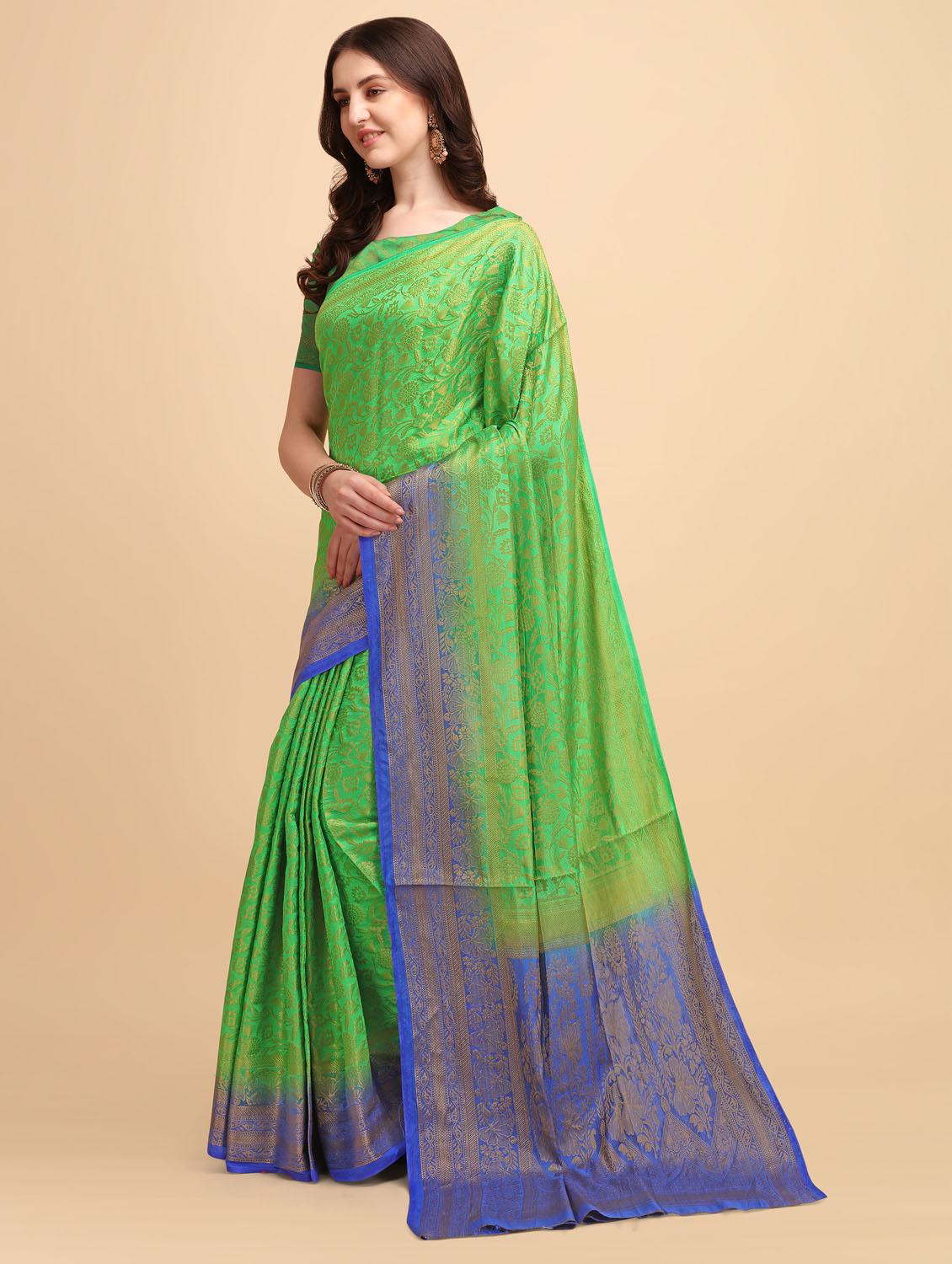 women's self design navy blue colored saree - 19110788 - Standard Image - 1