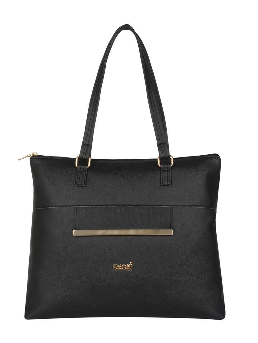 black pvc handbag
