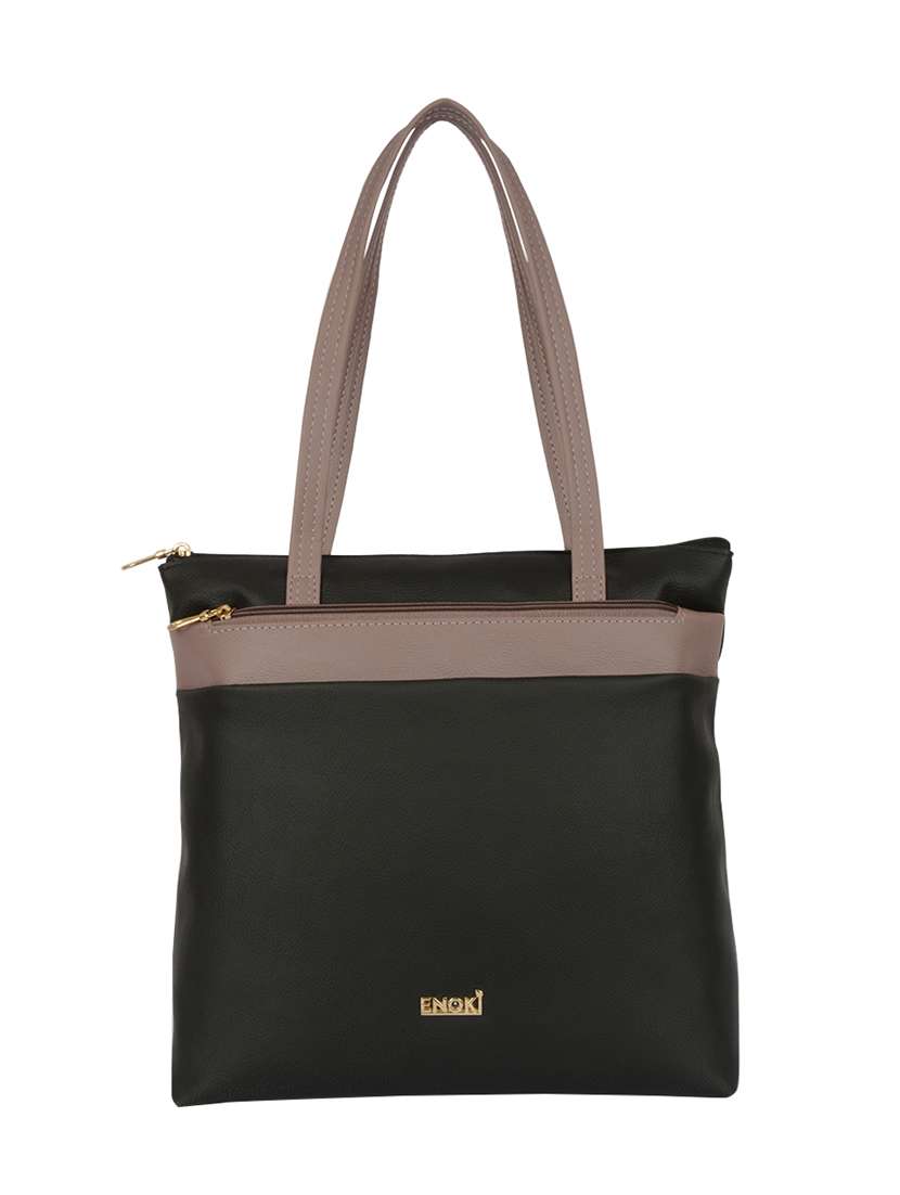 black pvc handbag