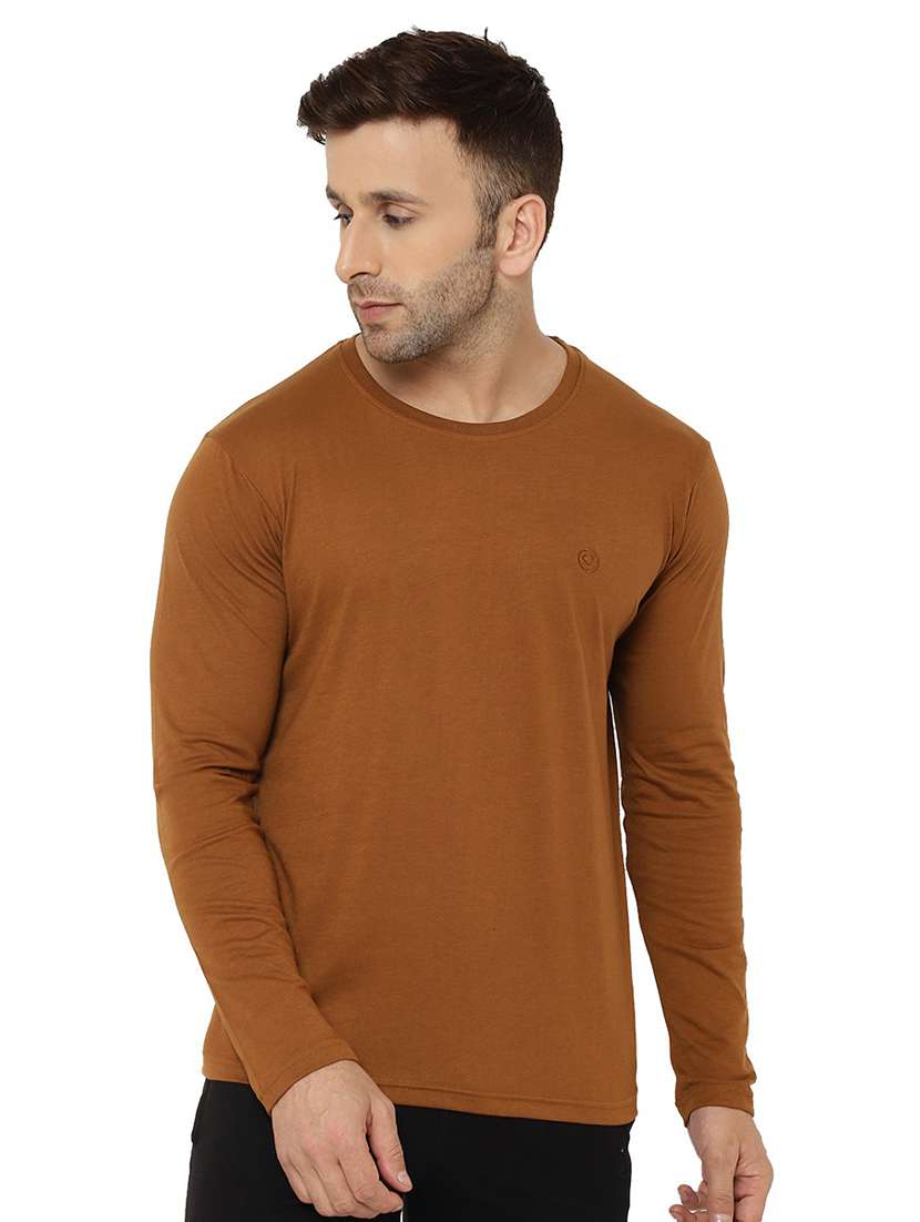 brown solid t-shirt