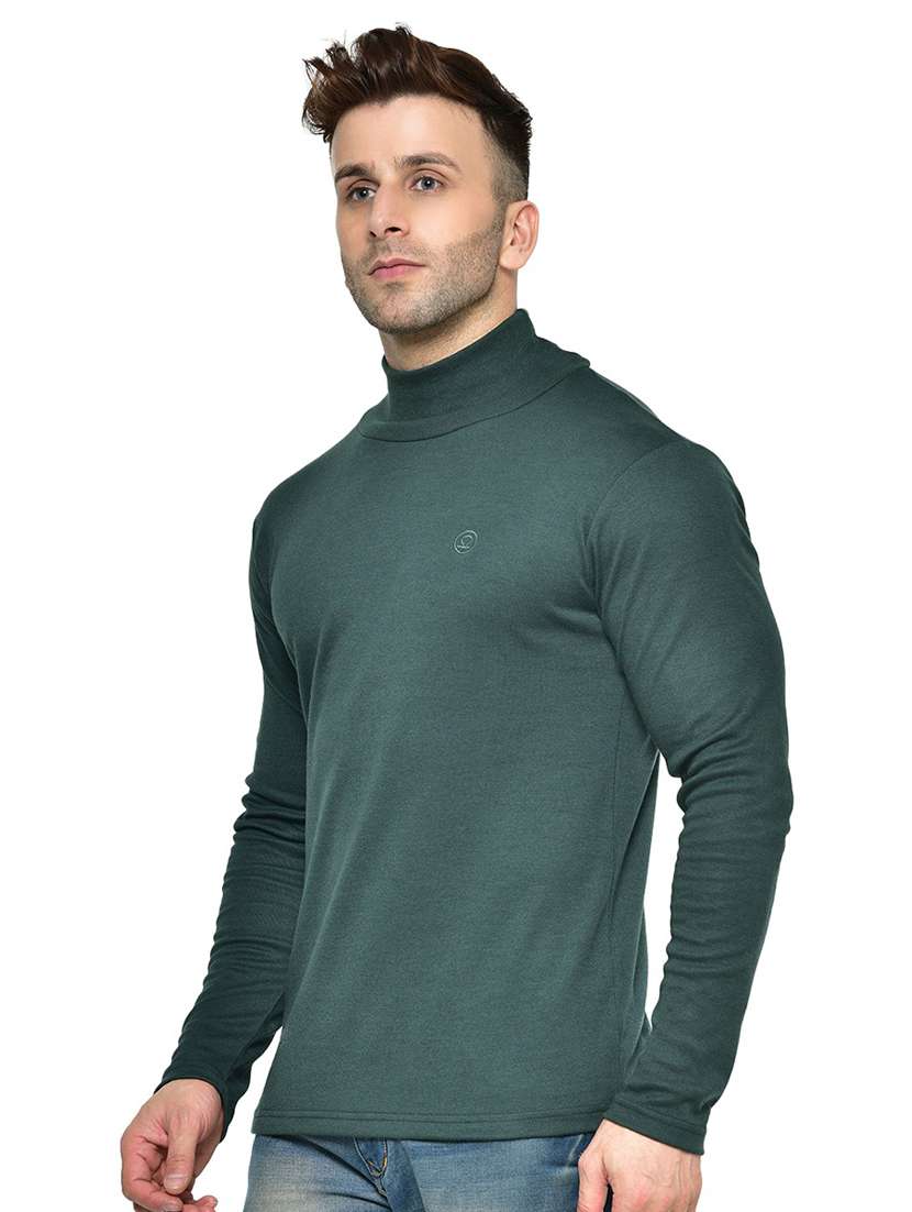 high neck solid t-shirt - 19111678 - Standard Image - 1