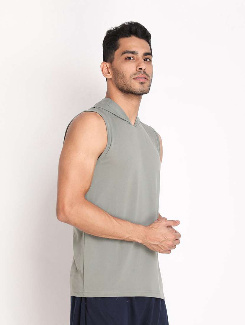 hooded neck solid t-shirt  - 19111862 -  Standard Image - 1