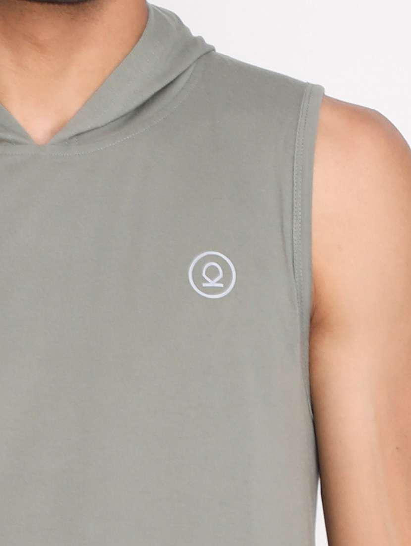 hooded neck solid t-shirt  - 19111862 -  Standard Image - 4