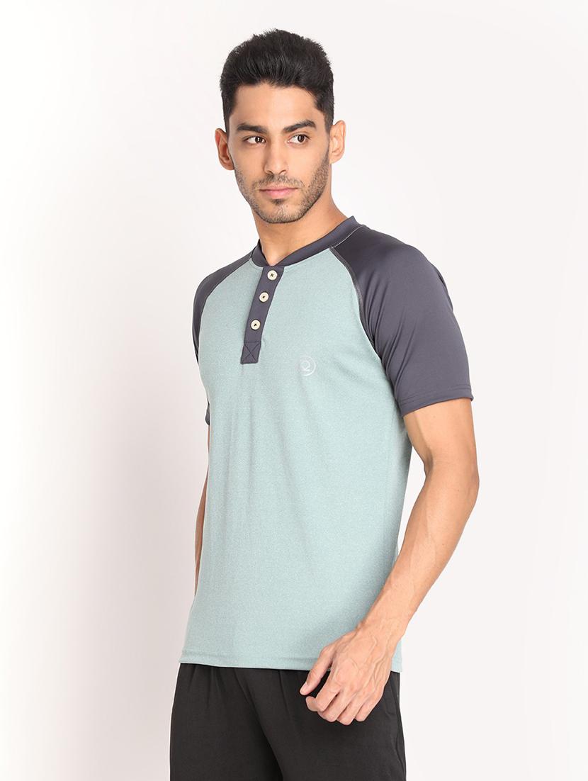 henley neck solid t-shirt  - 19111996 -  Standard Image - 1