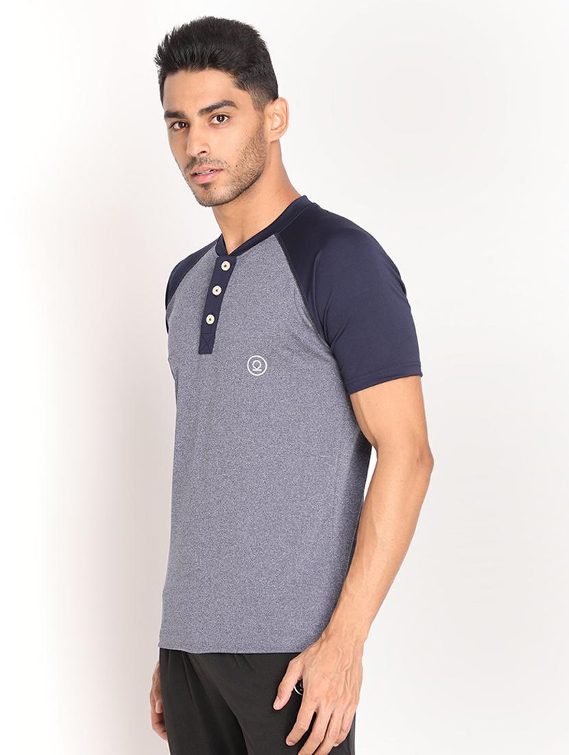henley neck solid t-shirt - 19111998 - Standard Image - 1