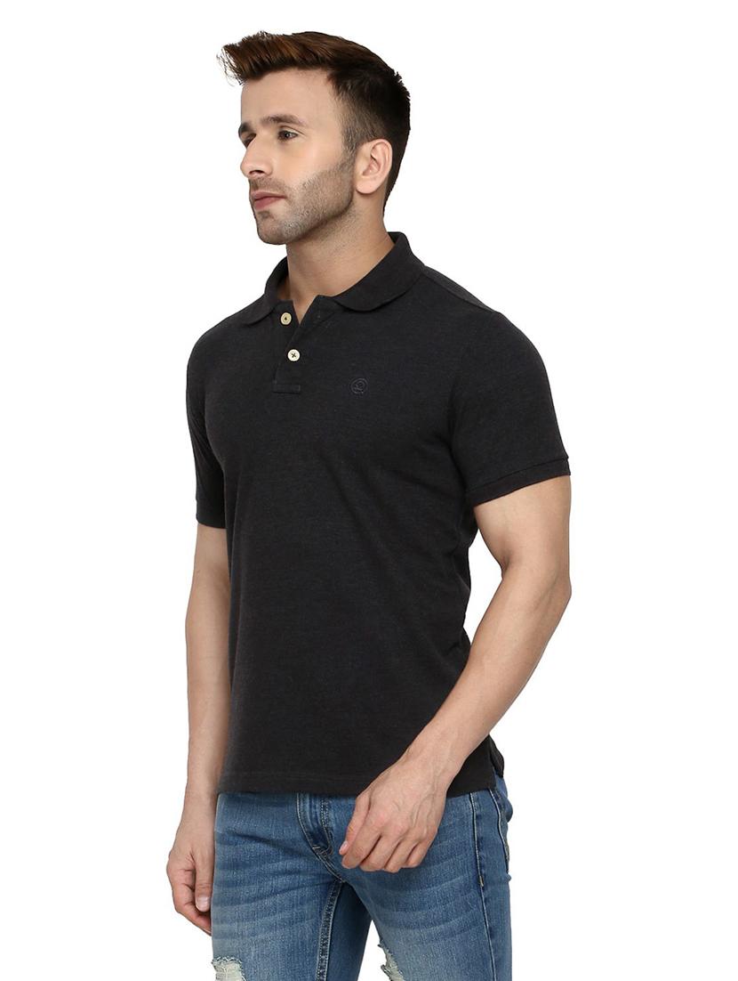polo neck solid t-shirt - 19112129 - Standard Image - 1