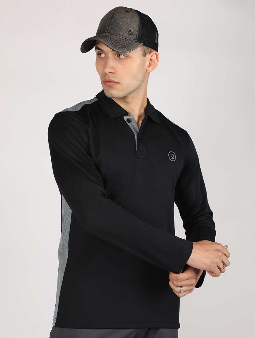 polo neck solid t-shirt - 19112713 - Standard Image - 1