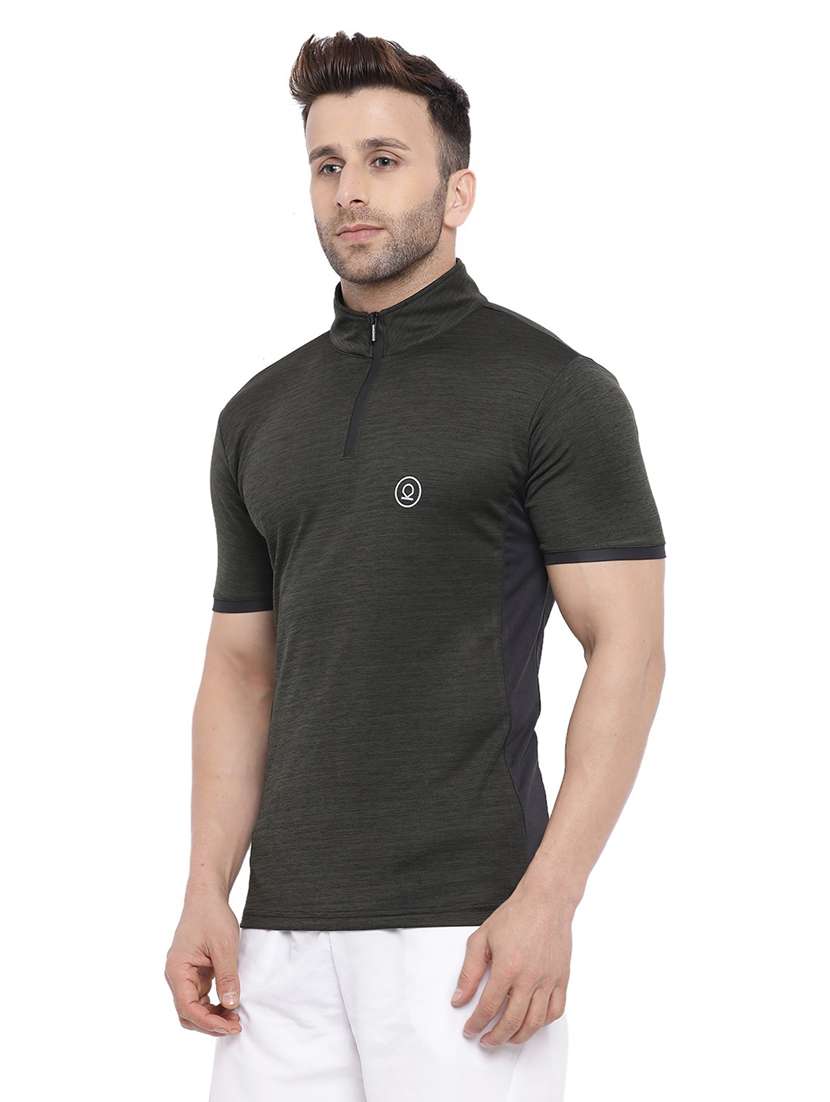 olive solid t-shirt - 19112723 -  Standard Image - 1