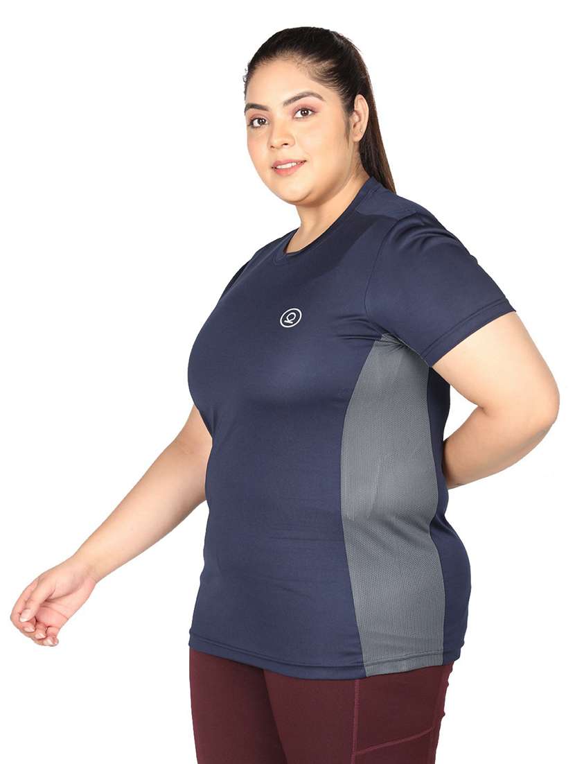 women's color block round neck t-shirt - 19113129 - Standard Image - 1