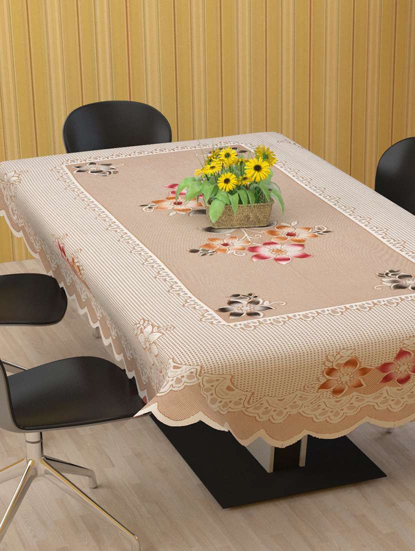 oval shape dining table cover with double die print