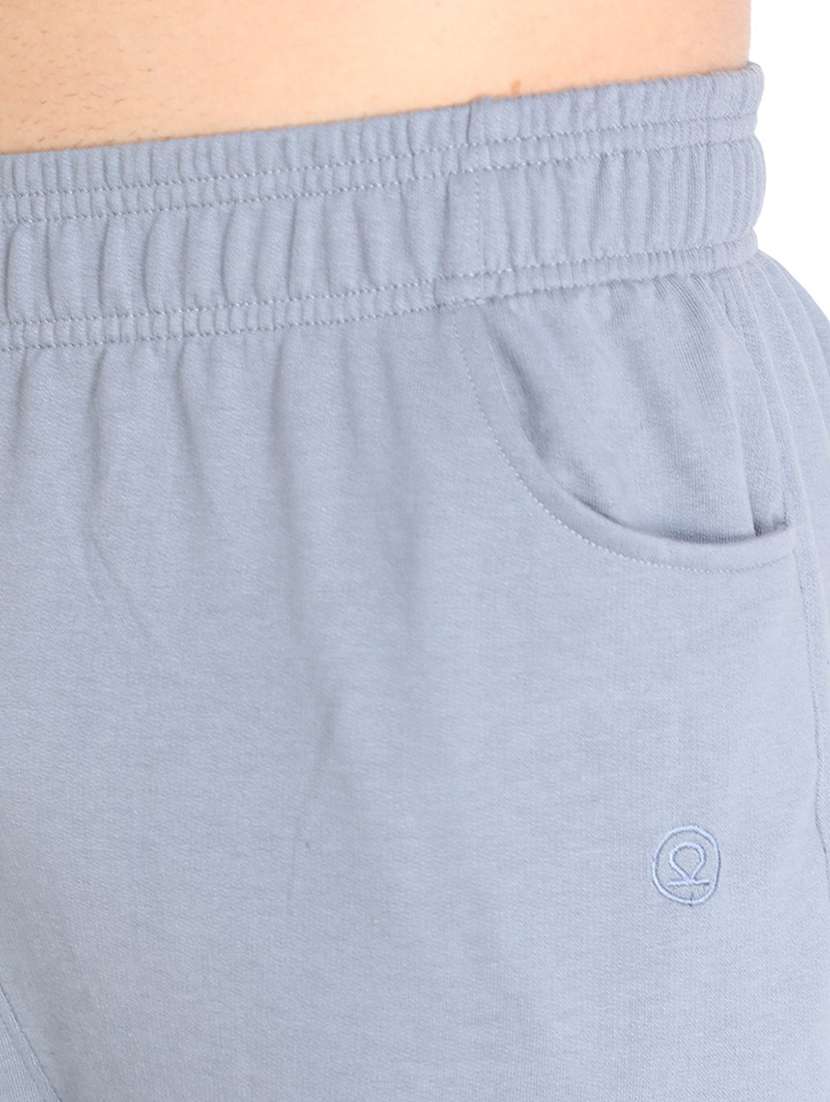 blue cotton blend  full length track pant - 19115502 -  Standard Image - 4