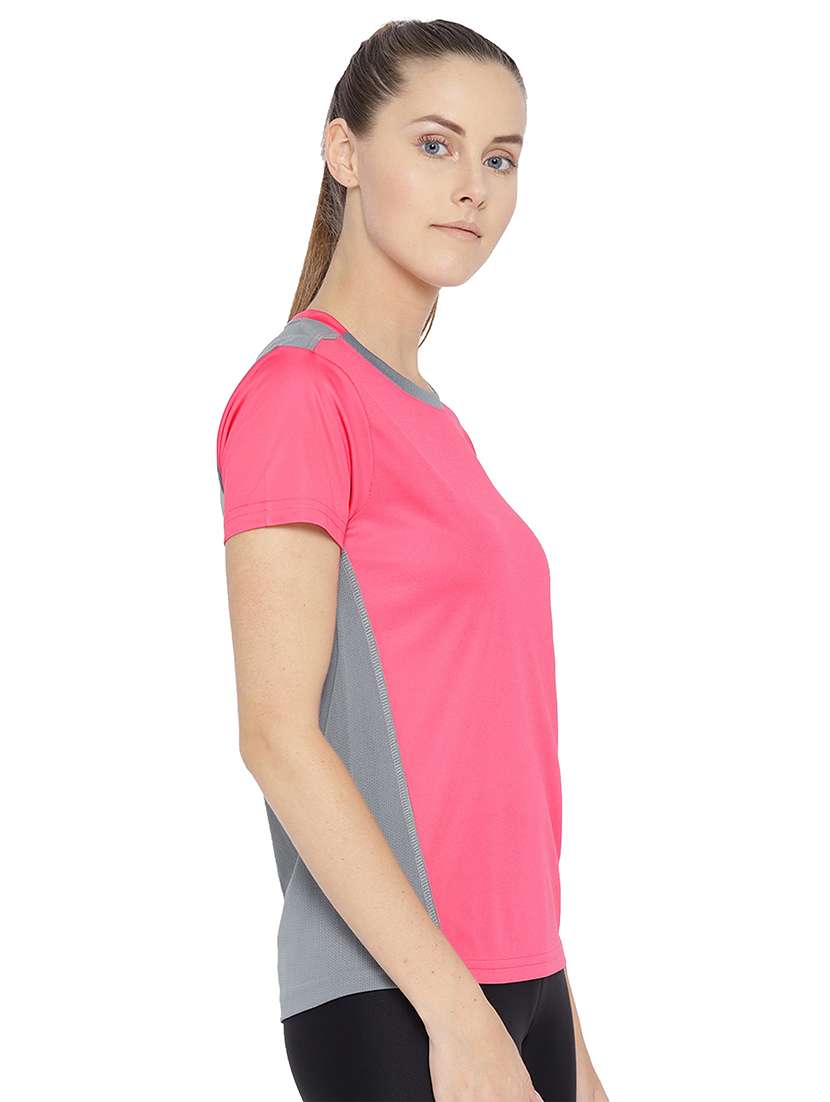women's color block round neck t-shirt - 19116252 -  Standard Image - 1