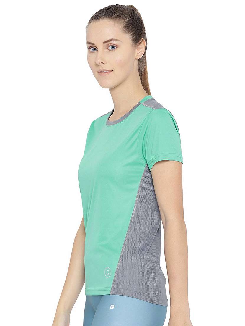 women's color block round neck t-shirt - 19116258 -  Standard Image - 1