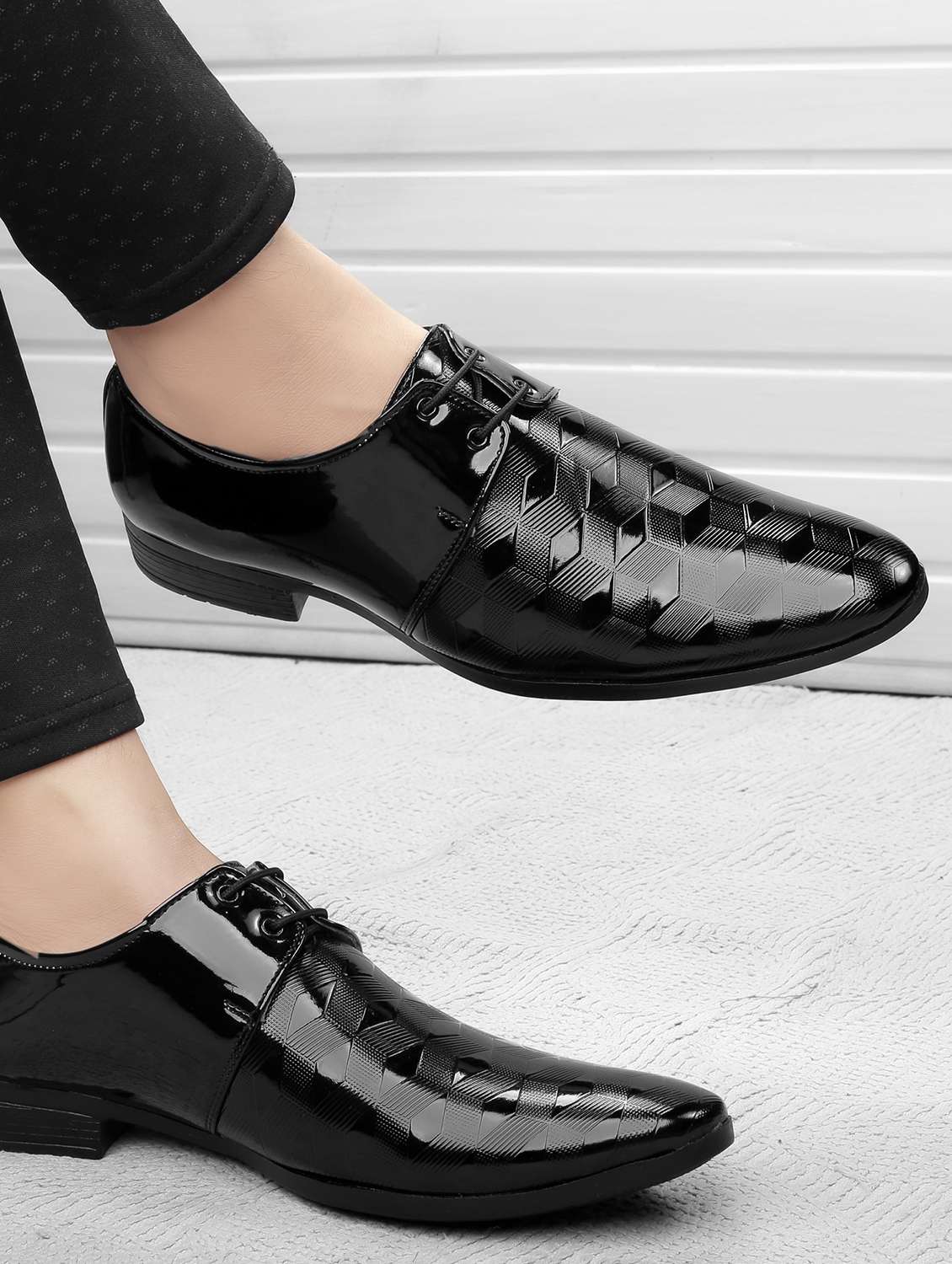 synthetic black derby