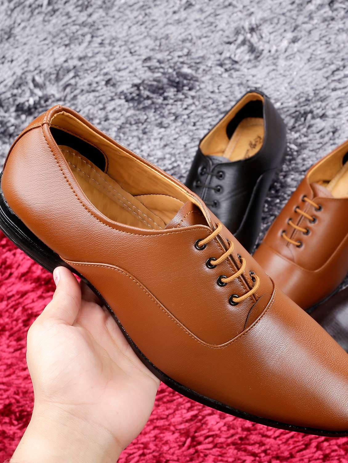 synthetic tan derby