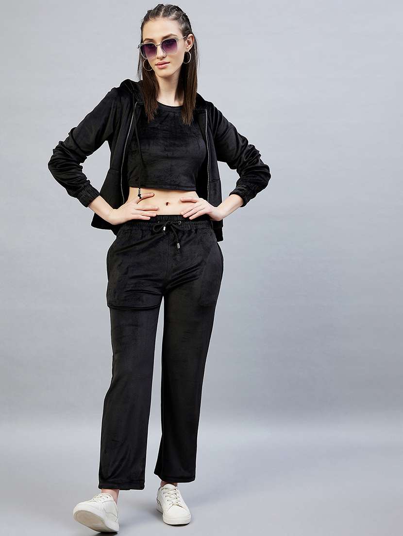 drawstring waist solid track pant - 19118001 -  Standard Image - 4